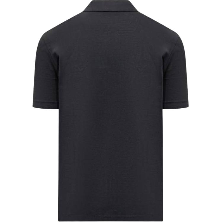 Emporio Armani Logo Embroidered Striped Short Sleeve Polo Shirt Men tops Black EM000854-AF12955-UB118