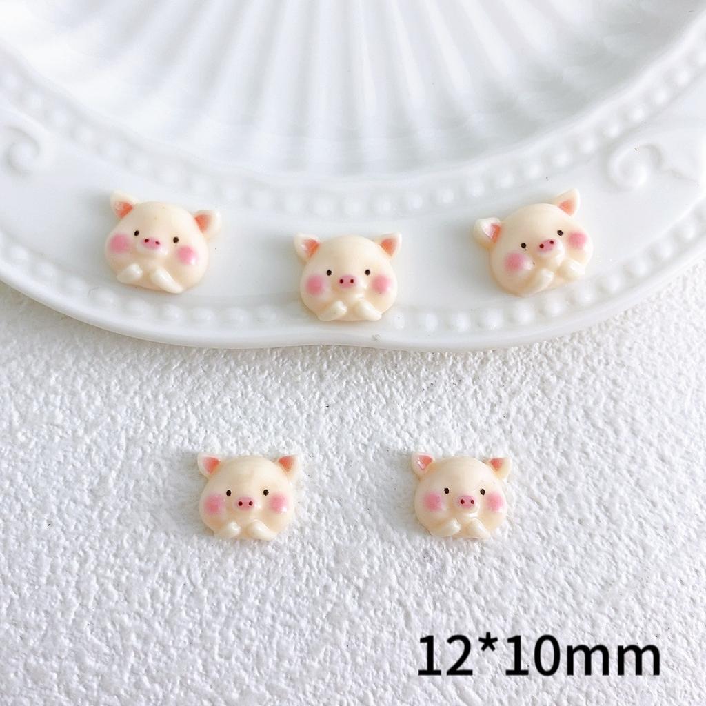New Cute Cartoon Happy Pig Head Pig Butt Nail Art Accessories Handmade DIY Phone Case Hairpin Parts Materials