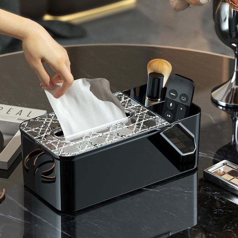 Desktop Tissue Box Household Creative Paper Box Transparent Tissue Box Cover Rectangular Napkin Dispenser Office Tissue Holder