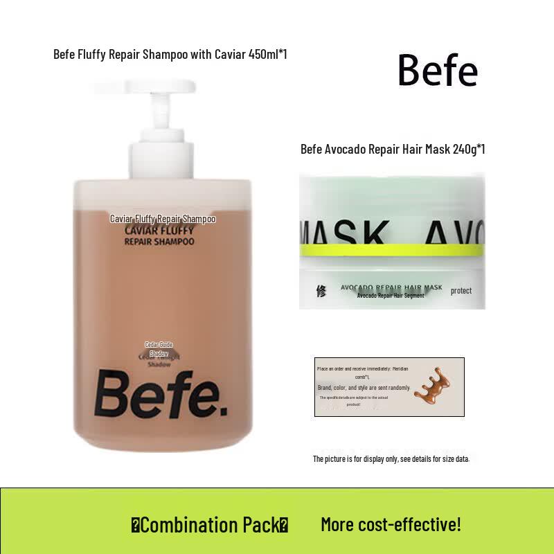 BeFe Caviar Volumizing Shampoo & Avocado Hair Mask Set