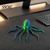 Desktop Decoration Ornament 3D Printed Octopus Sea Animal Fidget Toy, Flexible Articulated Tentacle Figurine, Eco Friendly PLA Statue with Movable