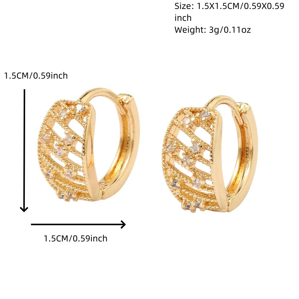 2pair Dainty Small Hoop Earrings for Women Cubic Zirconia  Jewelry Daily Accessories