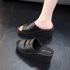 2025 Women’s Summer Non-Slip Thick-Sole Wedge Heel Slippers - Fashionable, Height-Boosting Bathroom Sandals