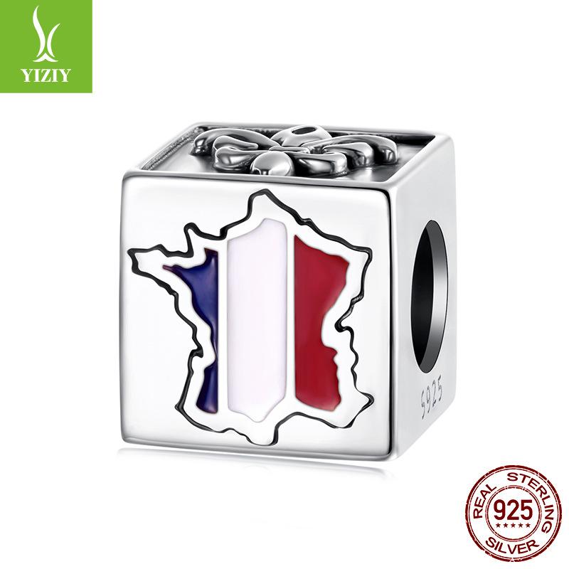 S925 Sterling Silver American Polish Commemorative Beads Popular Cube Collection Loose Beads Beads