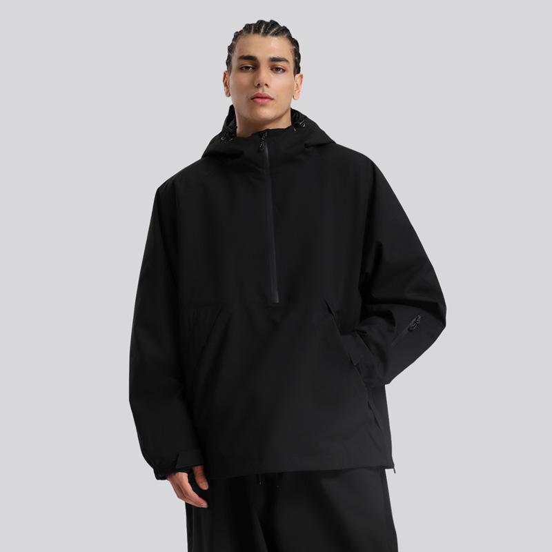 Men's and Women's Pullover Ski Jacket Snowboard Coat Waterproof Winter Baggy Snow Jackets with Hood Windproof Warm Insulation Outdoor Skiing Jackets