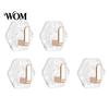 Home Organization Hooks Acrylic Adhesive Hooks, Hexagonal Wave Shape, No Drilling Easy Clear Wall Installation Hook, Modern Style for Bathroom Kitchen