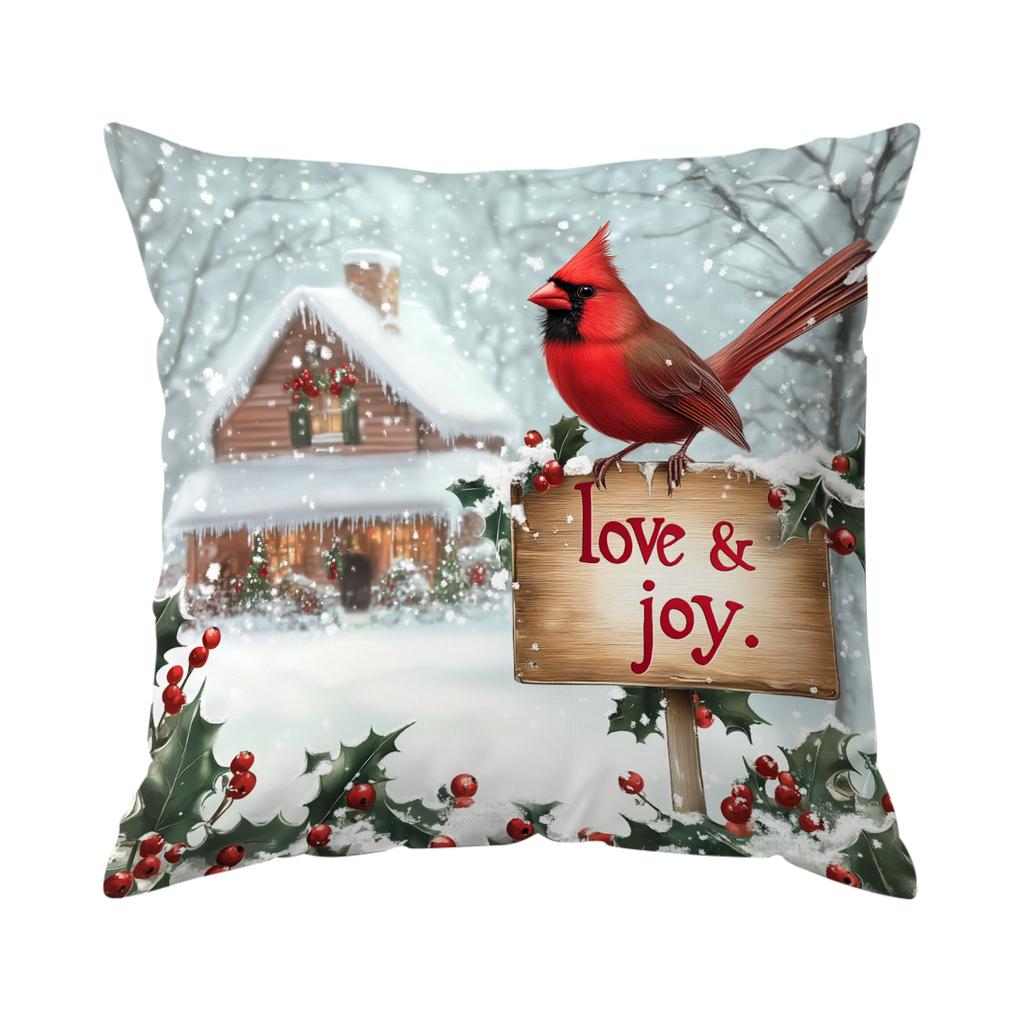 45X45Cm Vintage Red Bishop Christmas Pillowcase Bedroom Cushion Cover 100% Polyester Living Room Cushion Pillowcase Home Decor