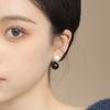 New Retro French Sweet Pearl Temperament Drop Earrings Fashion Black White Beads Senior Simplicity Women Hot Earrings Jewelry