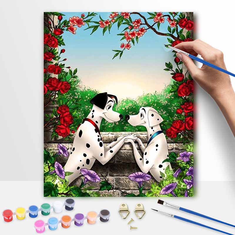 Disney 101 Dalmatians oil painting kit digital painting art handmade diy home room decorations 20x30cm