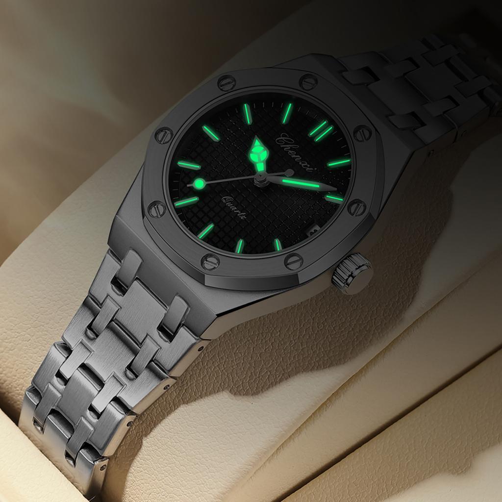 Women's Stainless Steel Watch Original Quartz Watches For Women Fashion High Quality Waterproof Luminous Date Ladies Wristwatch