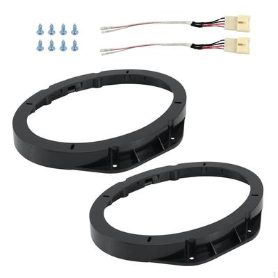 Car Speaker Adapter Mount Bracket Plates W/Speaker Wire Connector Stand Kit for Front Door Speakers