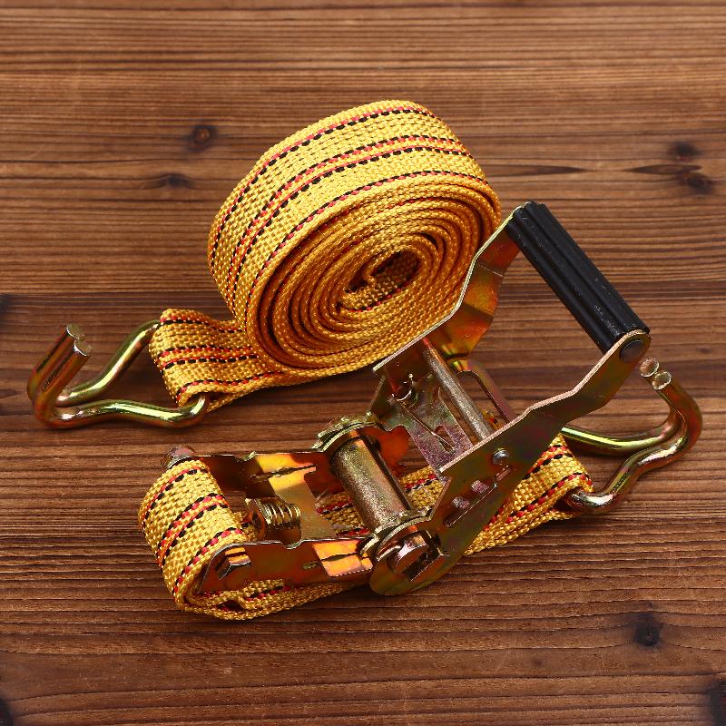Heavy Duty Ratchet Tie Down Straps 2/3/4/6 Meter Long Double Hook Lashing Belt For Truck Cargo Securing Transport Binding