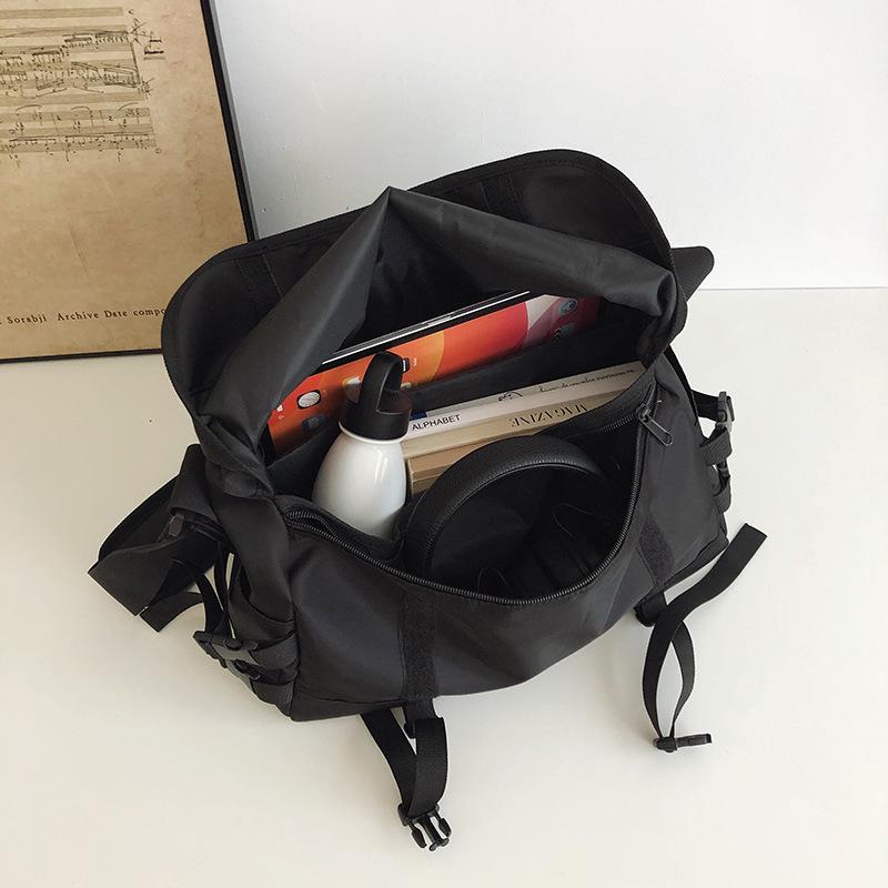 Unisex Crossbody Bag - Korean-Influenced, Casual Nylon, Waterproof, Functional Workwear Style