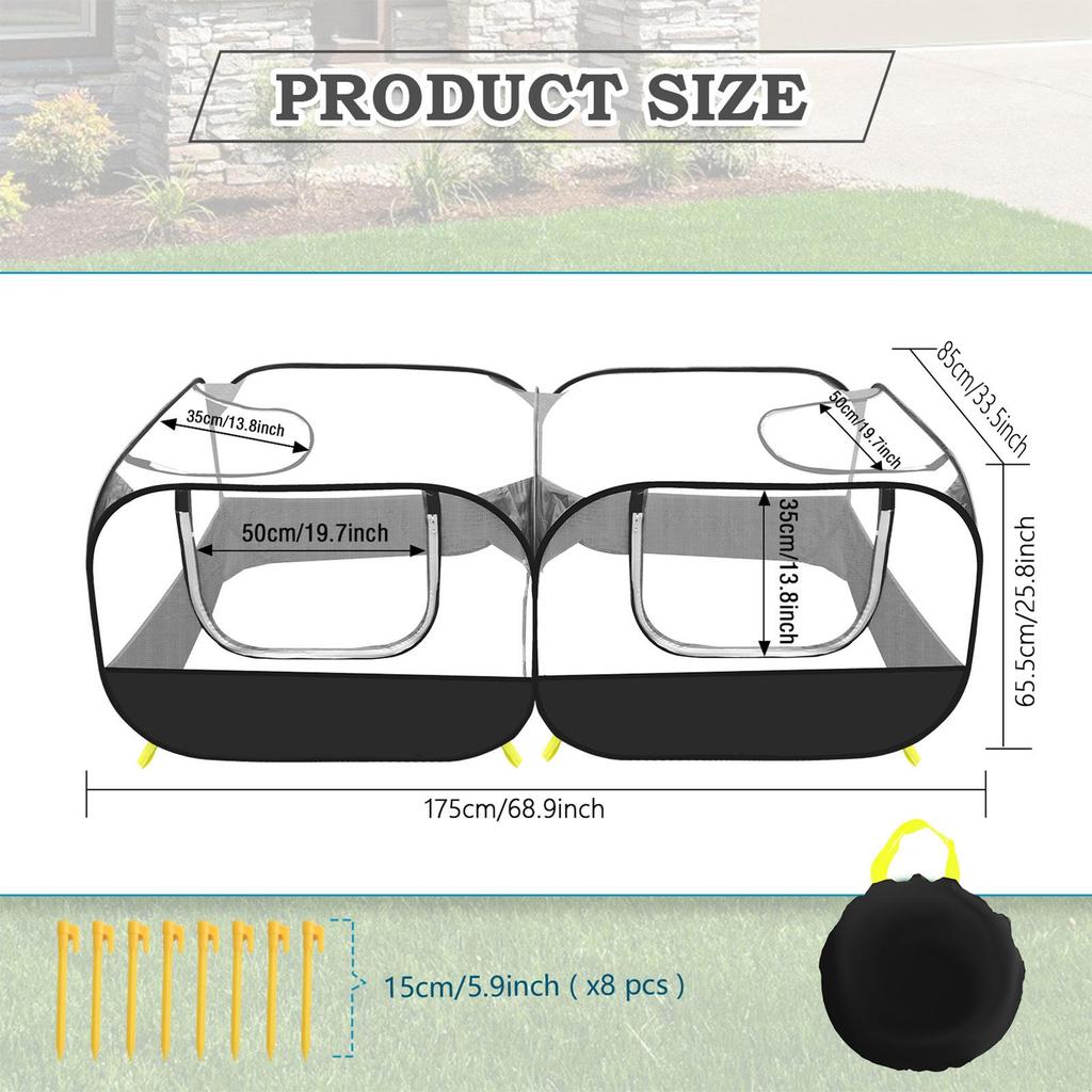 Pet Enclosure Indoor Multi Function Reversible Protection Indoor Kitten Enclosure For Travel Outdoor Animal Cat Ground Lawn