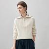 Kemeng Boka Women's Loose Fit Cashmere Lapel Sweater