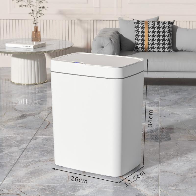 15L Large Capacity Automatic Sensor Plastic Smart Trash Can for Kitchen Home Office-Battery Powered Garbage Disposal Bin 15L белый