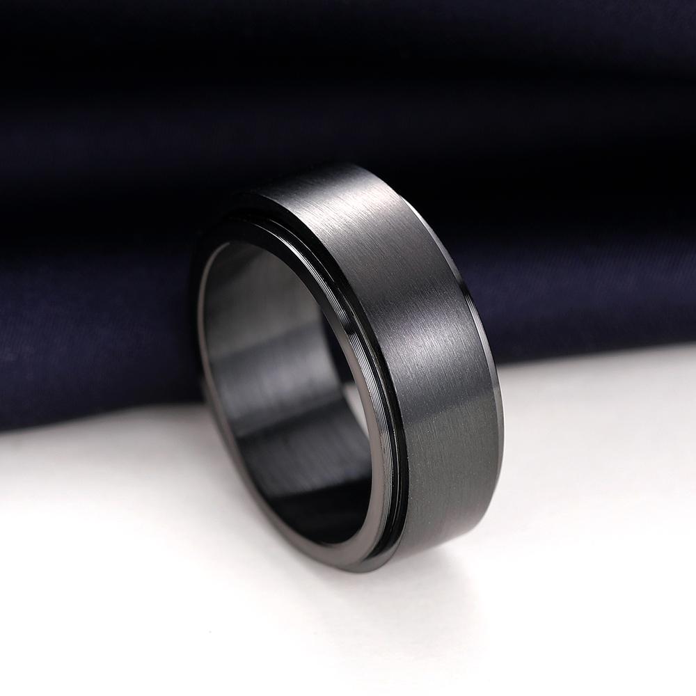 Huitan Fashion Stainless Steel Rings for Men Accessories Men's Simple Band Rings