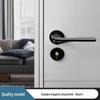 Universal Magnetic Black Bedroom Door Handle Lock - Silent, Solid Wood Design