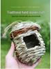 Handmade Outdoor Woven Straw Birdhouse: Warm Bird Nest Pendant for Home Decoration