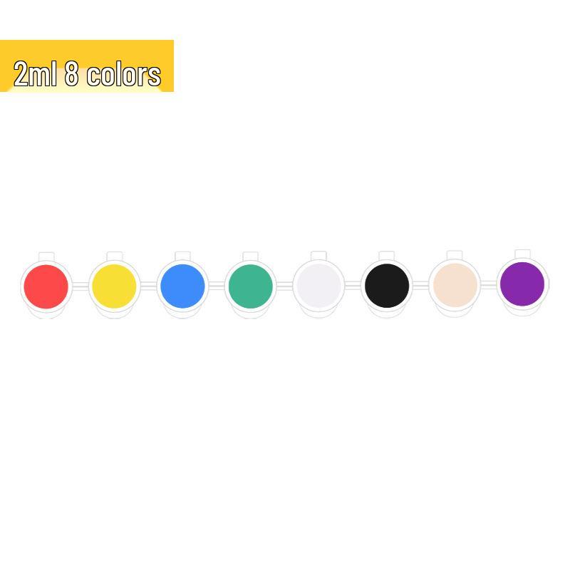 Set de 12 culori de vopsea acrilică pentru copii pentru artă studențească: 6-Pan & 8-Pan cu Benzi de Vopsea pentru Păpuși de Ipsos