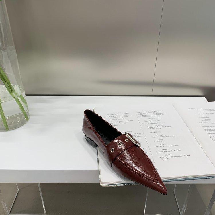 

Fashion New Women s Luxury Black and Red Single Shoes Fashionable Pointed Toe Buckle Design Women s Leather Low Top Shoes Mary Jane Shoe 35 вино красного