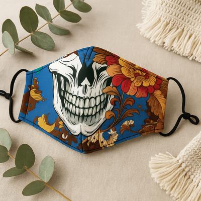 Reusable Cloth Face Mask - Colorful Calavera Adult