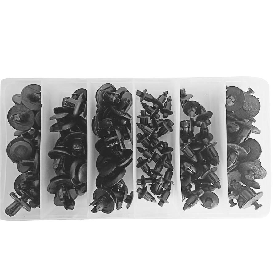 New 100Pcs Motorcycle ATV Fairing Bolt Bodywork Push Pry Rivets Pin Fastener Kit