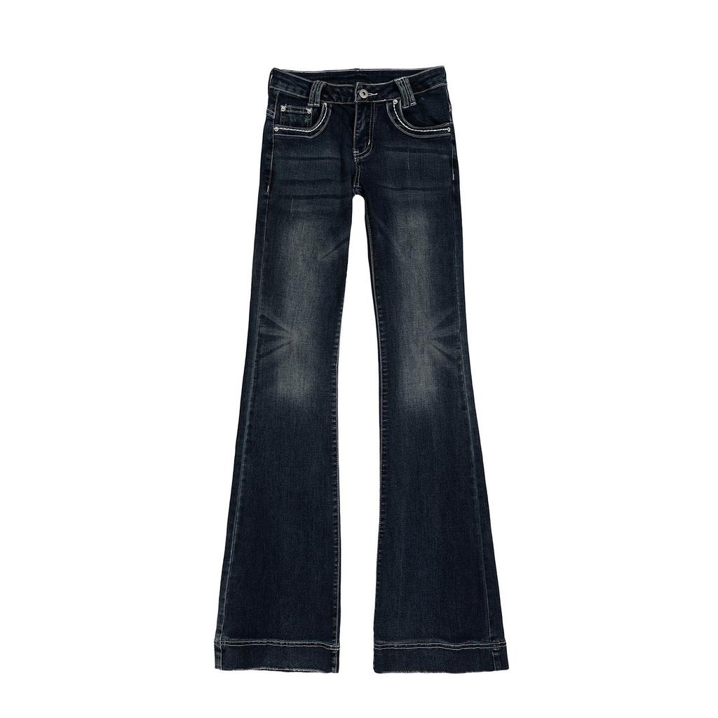 Spring Summer Vintage Low Waist Y2K Slim Stretch Micro Flare Denim Pants For Ladies Casual Pants Oversize Denim Trousers