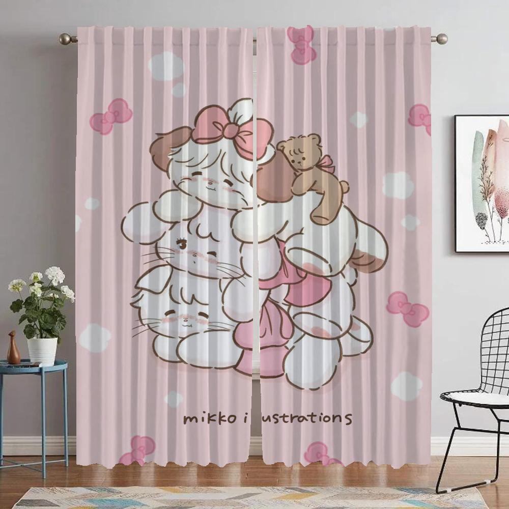 Curtains for Living Room Curtain Mikko Home Interior Curtains 2 Pieces Partition Halloween Decoration Shades Tulle for Bedroom