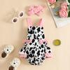 Baby Sleeveless Summer Sling Bodysuit with Bow Print