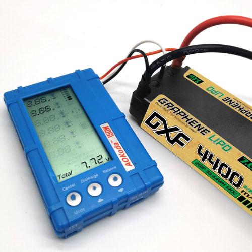 DXF Short LiPo Battery, 2S, 7.6V, 140C, 4400mAh, LCG Hard Case, RC Battery, Japanese-Korean Lithium Polymer Material, 5mm, with Plug, for RC Cars, Tru