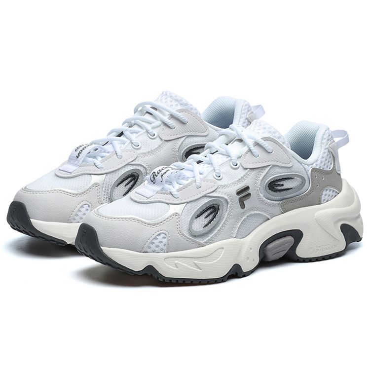 FILA Fusion Raccoon Fabric Synthetic Leather TPU Versatile Sports Comfortable Shock Absorbing Wear Resistant Low Top Casual Shoes T12W227303FWN
