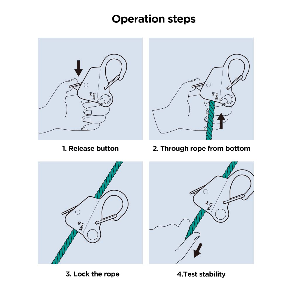Sebnux Staines Steel Adjustable Boat Fender Clips Quick Release Hooks for Boat Bumpers Perfect for Small Boats and Pontoons (4)