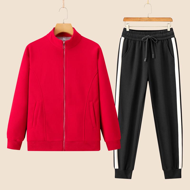 Women's Spring & Autumn Casual Running Two-Piece Set: Long Sleeve Top & Loose Pants, Breathable & Fashionable
