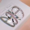 Fashion Zircon Double Student Opening Rings for Woman 2024 New Luxury Gothic Finger Jewelry Wedding Party Girl's Sexy Ring