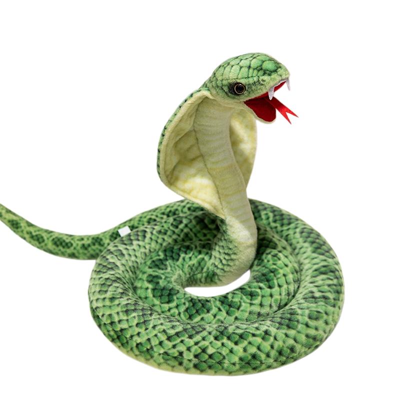 115160Cm Kawaii Slang Pluche Speelgoed Cobra Realistisch Knuffel Cartoon Creatief Dier Zacht Katoen Knuffelpop Python Verjaardagscadeaus 160cm