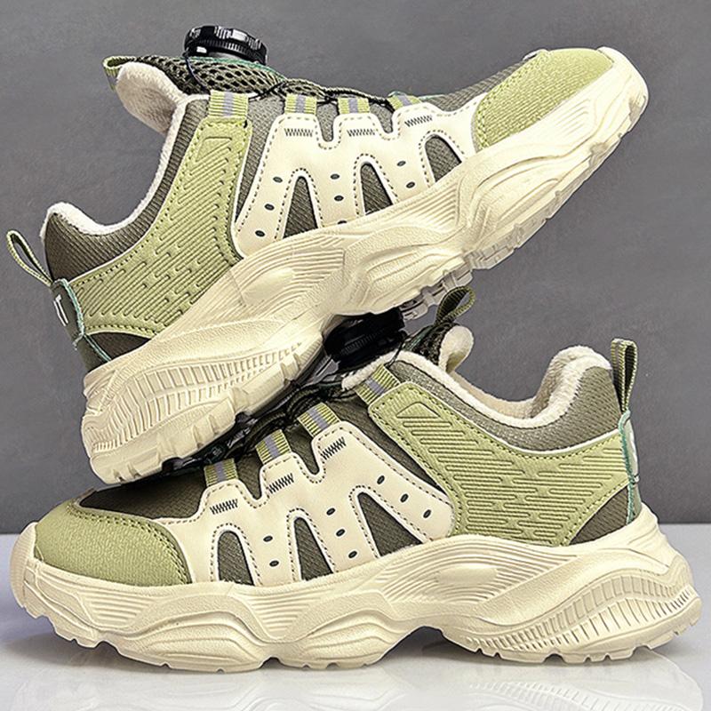 Hot Selling Children Casual Shoes Winter Warm Rotating Buckle Outdoor Sports Shoes Breathable Thick Soled Walking Shoes for Kids