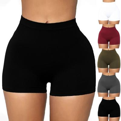 Solid Womens Elastic High Waist Leggings Tight Sports Shorts Yoga Short Pants
