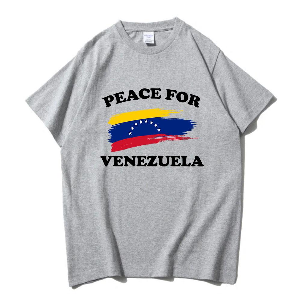 Freedom Peace for Venezuela T-shirt Unisex Clothing Cotton Short Sleeve Casual Crew Neck Tshirts Streetwear Print T Shirt