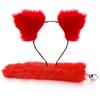Sexy , Tail Anal Plug Metal Rear Plug Adult Toy Artificial Tail Set Role,playing