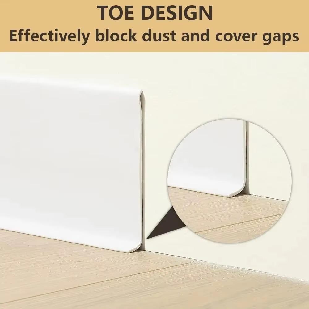 1PC 1m/78.74inch Wide Flexible Baseboard Made Of Soft PVC Kickboard Line, Plastic Floor Skirting Line, Self-Adhesive Decorative