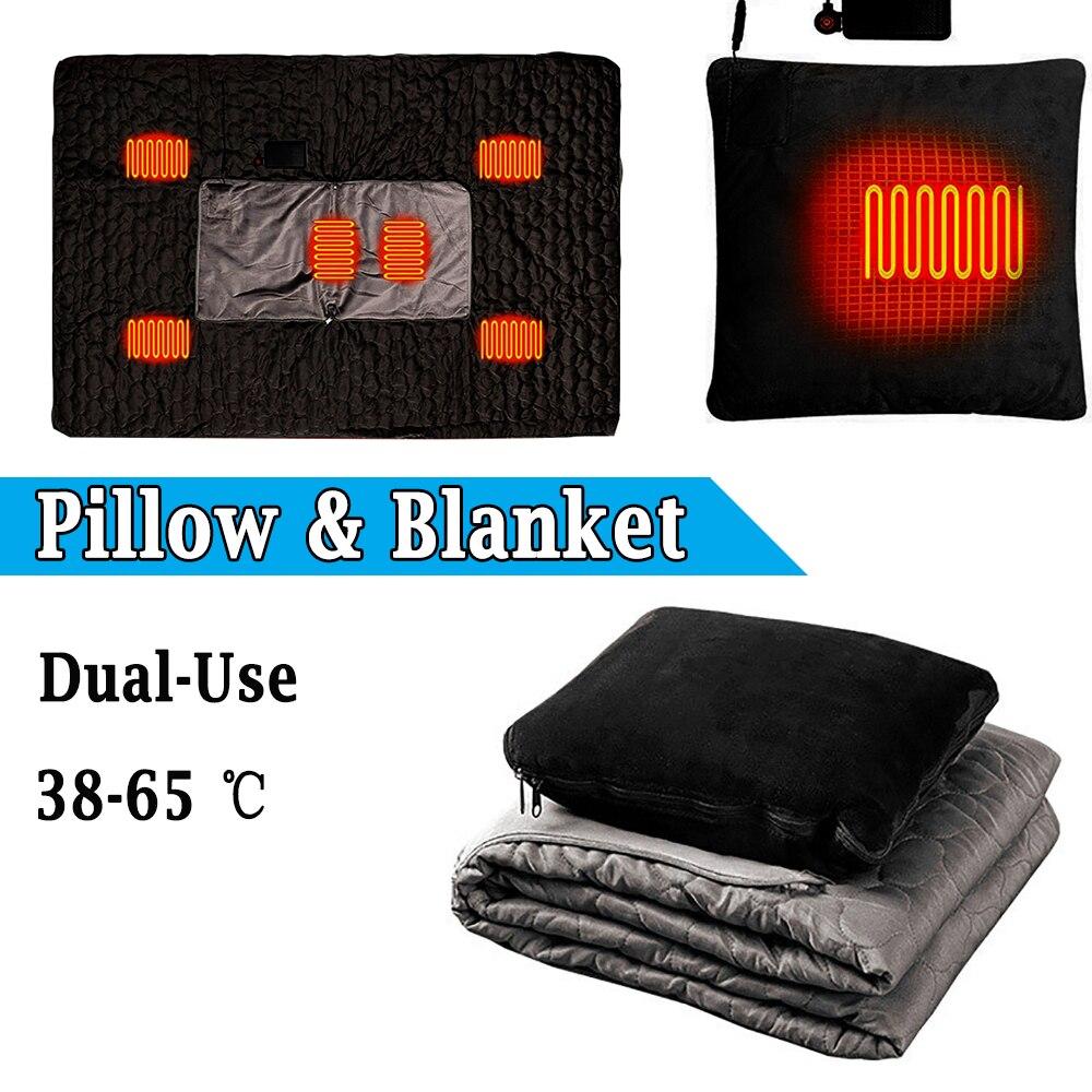 Buy 3855 ℃ Electric Heating Blanket & Pillow 2 Use Winter Warmer Heater 3 Modes Thermostat