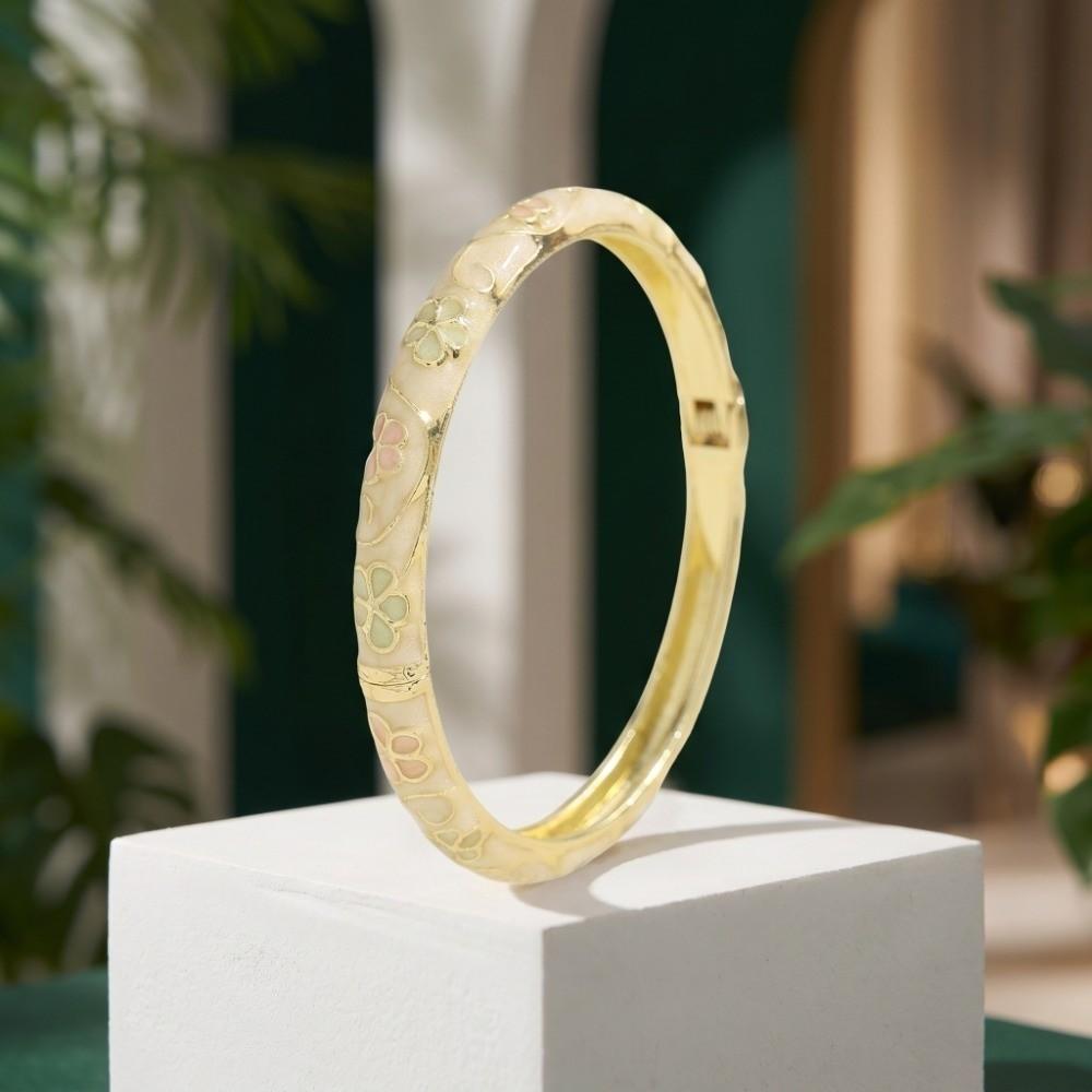 Enamel Floral Vintage Cloisonne Bangle Colorful Women's Hand Bracelet Jewelry Gifts