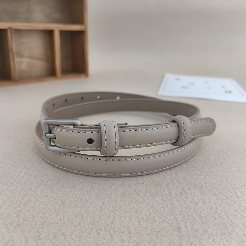 Buckle Solid Square Color Leather Thin Waist Belts Fashionable Gifts Casual