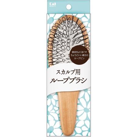Kai Hair Brush  SelfCleaning  Comfortable  Loop  Paddle