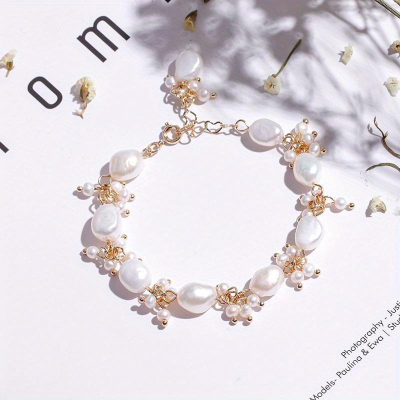A Delicate and Luxurious Baroque Style Freshwater Pearl Bracelet, Suitable for Daily Wear, Gifts, Weddings, Parties, Banquets, Holidays