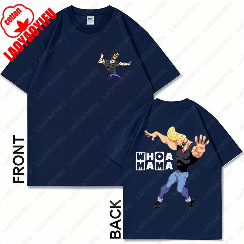 Johnny Bravo Cartoon Character Graphic TShirt Casual Cotton Unisex Women Fun Fashion Tees Brother Friend Couple All Match Gift Tops