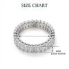 KNOBSPIN Emerald Cut Moissanite Eternity Ring   CopperWedding Band D VVS Lab Grow Created Moissanite Rings for Women