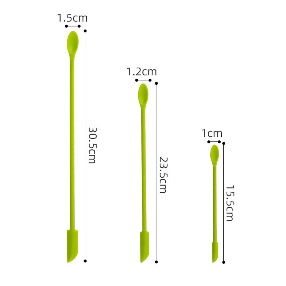 Silikon Welt 3 Stück Schaber Mini Silikon Doppelseitiger Kleiner Spitzen Spachtel Set Marmelade Kosmetikflasche Silikon Schaber Küchenwerkzeug