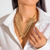 Retro Light Luxury Acrylic Beaded Necklace, Retro Three-dimensional Alloy Flower Pendant Necklace for Women